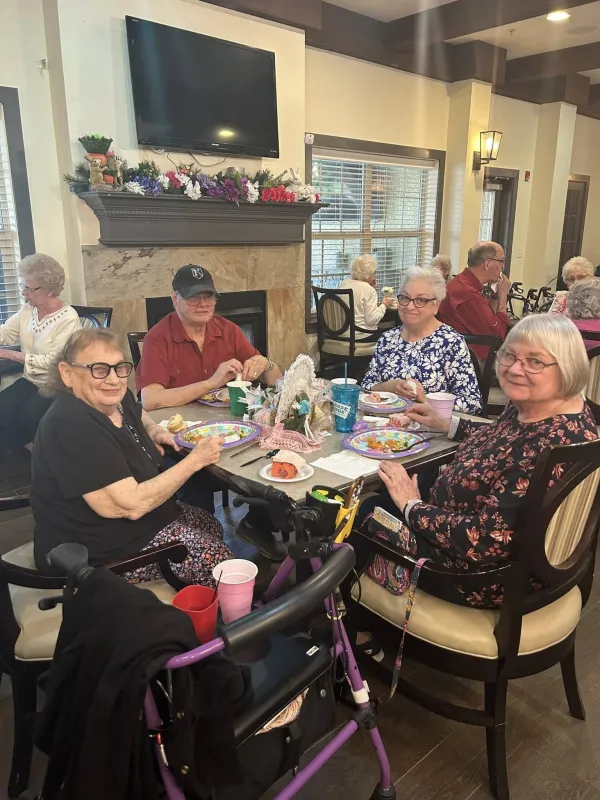An Easter gathering with festive springtime decorations