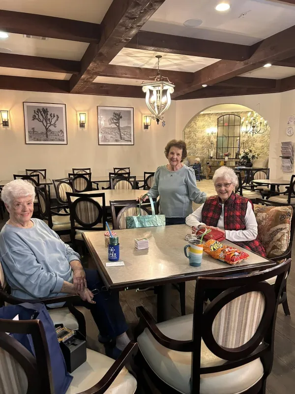 Residents gathered in the bright Great Room